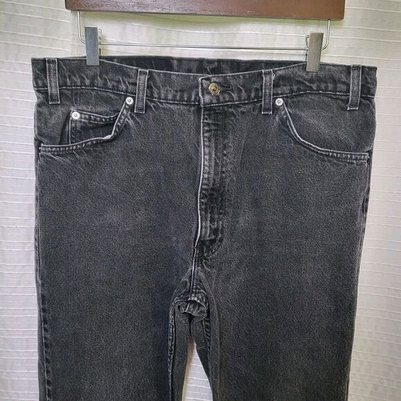 VTG Levi's 505 Jeans Orange Tab Regular Straight Faded Black Men's 38x30 SEE PIC - Picture 3 of 12